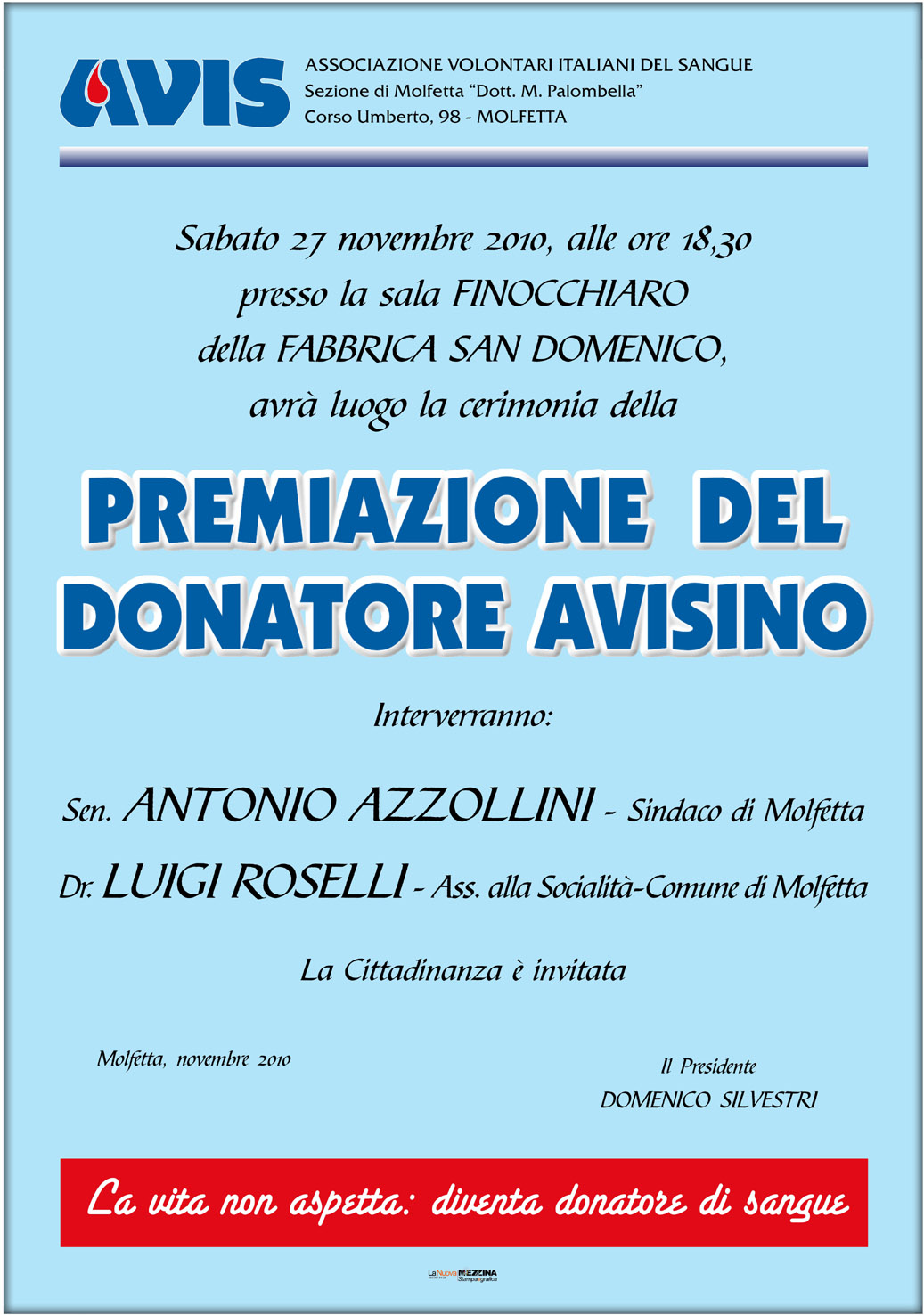 Premiazione del donatore